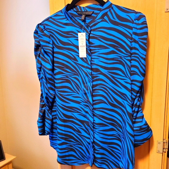 White House Black Market Tops - White House Black Market zebra print blouse